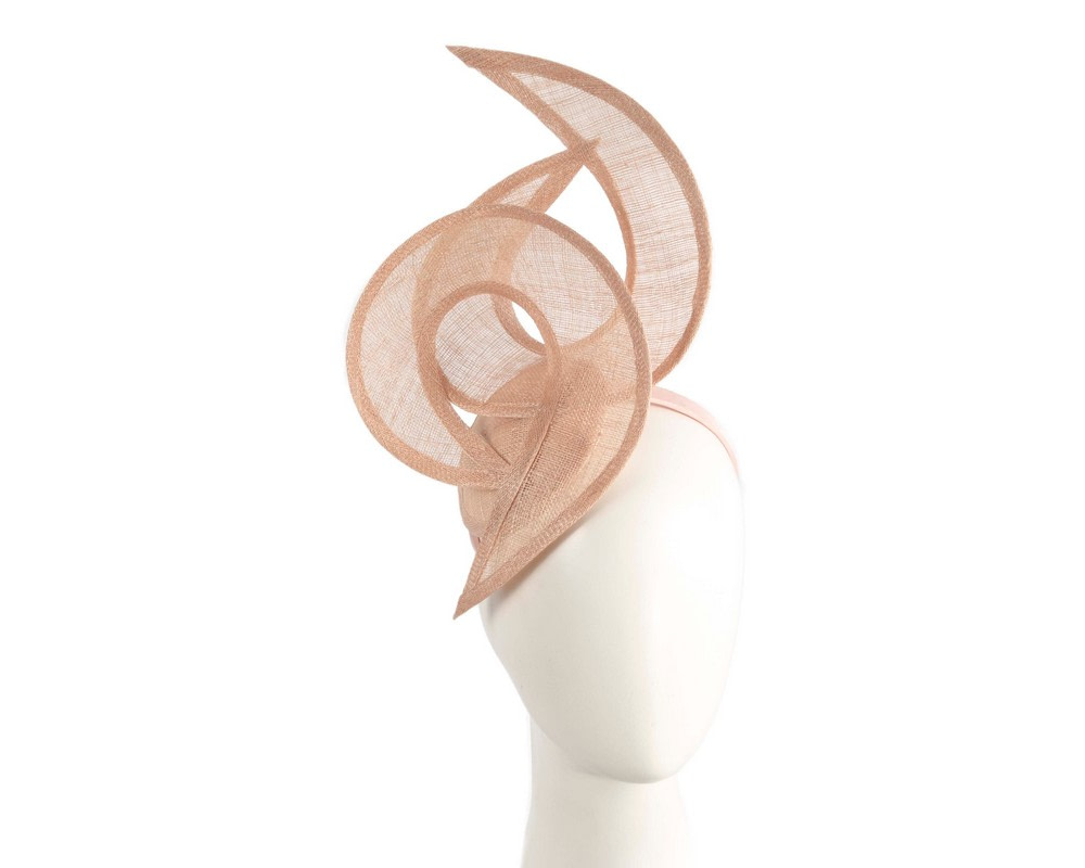 Edgy nude sinamay fascinator by Max Alexander - Hats From OZ