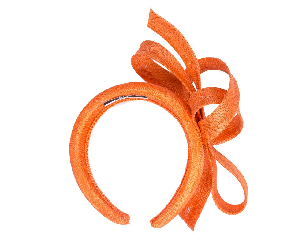 Sculpted orange sinamay bow headband - Hats From OZ Sculpted orange sinamay bow headband - Image 4