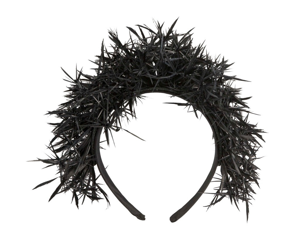 Black pointy feathers fascinator by Max Alexander - Hats From OZ Black pointy feathers fascinator by Max Alexander - Image 2