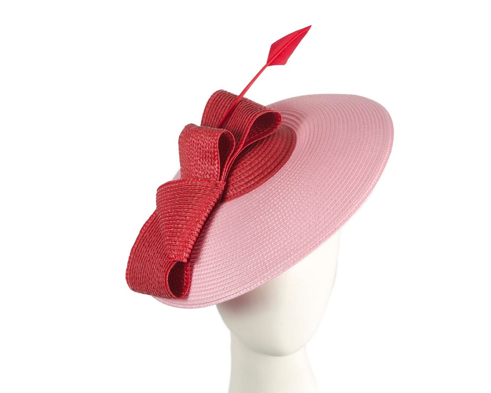 Pink & Red "saucer" fascinator hat by Max Alexander - Hats From OZ
