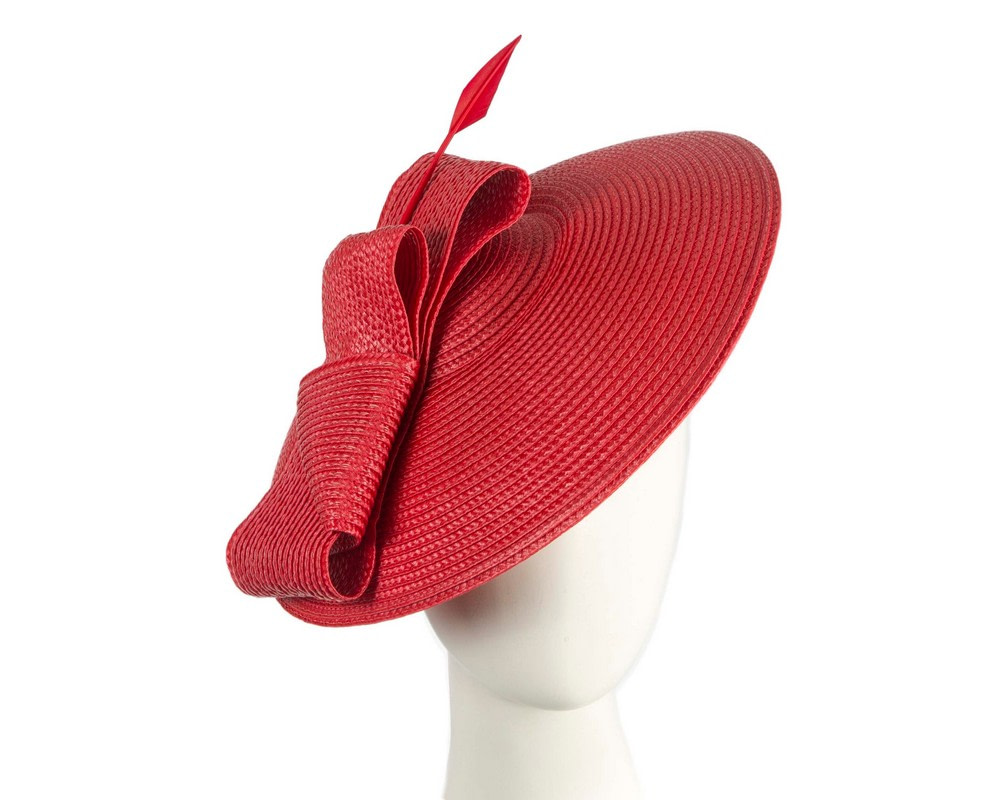Red "saucer" fascinator hat by Max Alexander - Hats From OZ