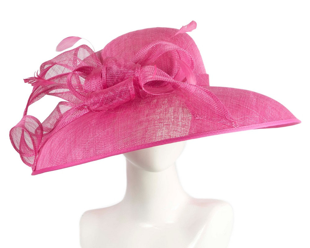 Large fuchsia sinamay fashion hat by Max Alexander - Hats From OZ