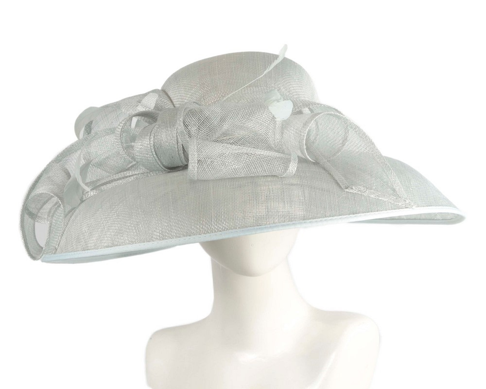Large light blue sinamay fashion hat by Max Alexander - Hats From OZ