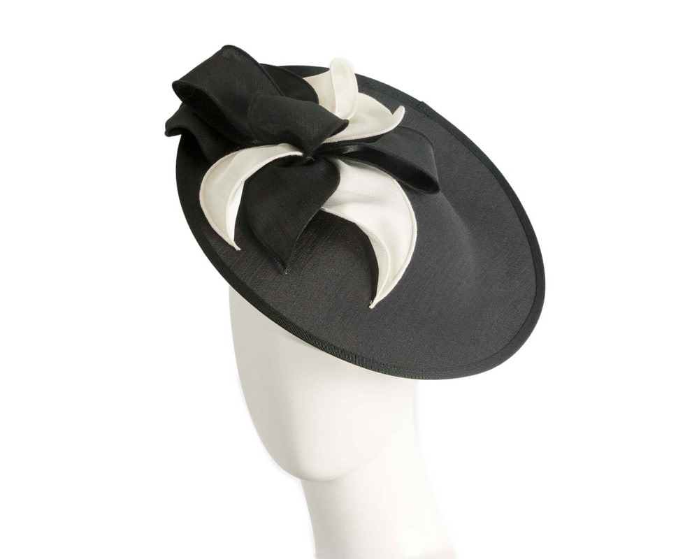Black & Cream sateen fascinator by Max Alexander - Hats From OZ