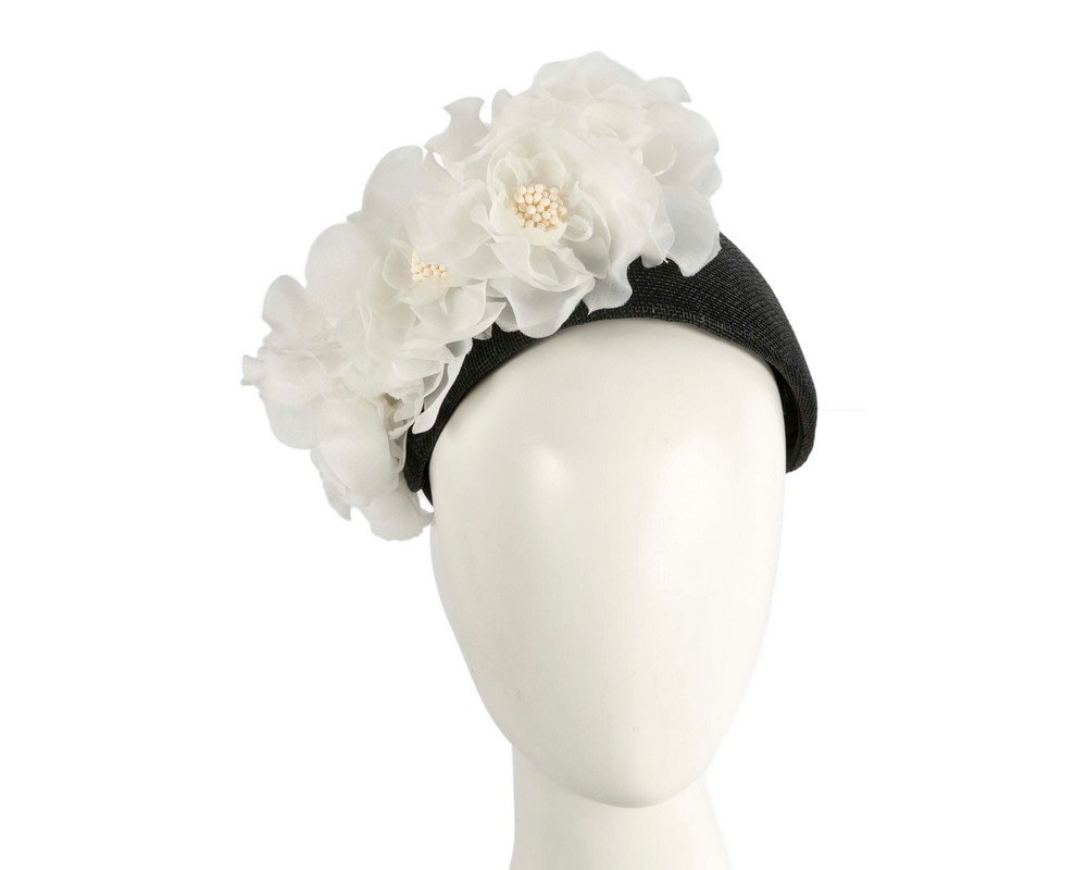 Black & White designers flower headband by Fillies Collection - Hats From OZ