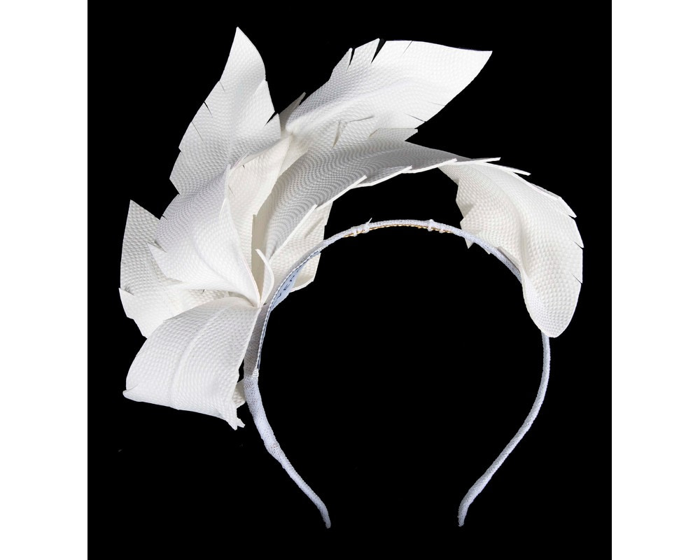 Bespoke white fascinator by BELIEVERA - Hats From OZ Bespoke white fascinator by BELIEVERA - Image 2