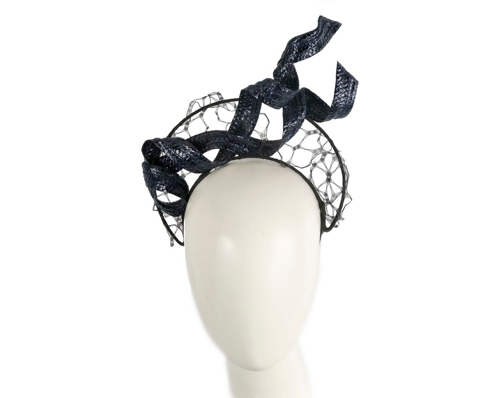 Navy fascinator headband by BELIEVERA - Hats From OZ