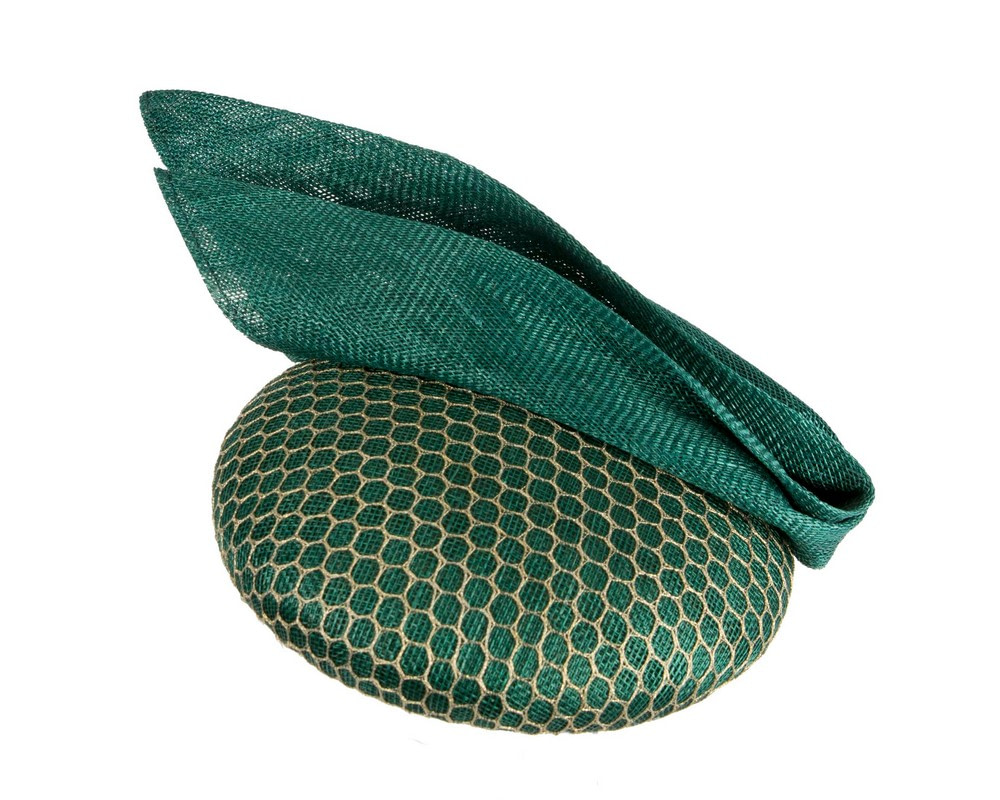 Green and gold pillbox fascinator by BELIEVERA - Hats From OZ Green and gold pillbox fascinator by BELIEVERA - Image 2