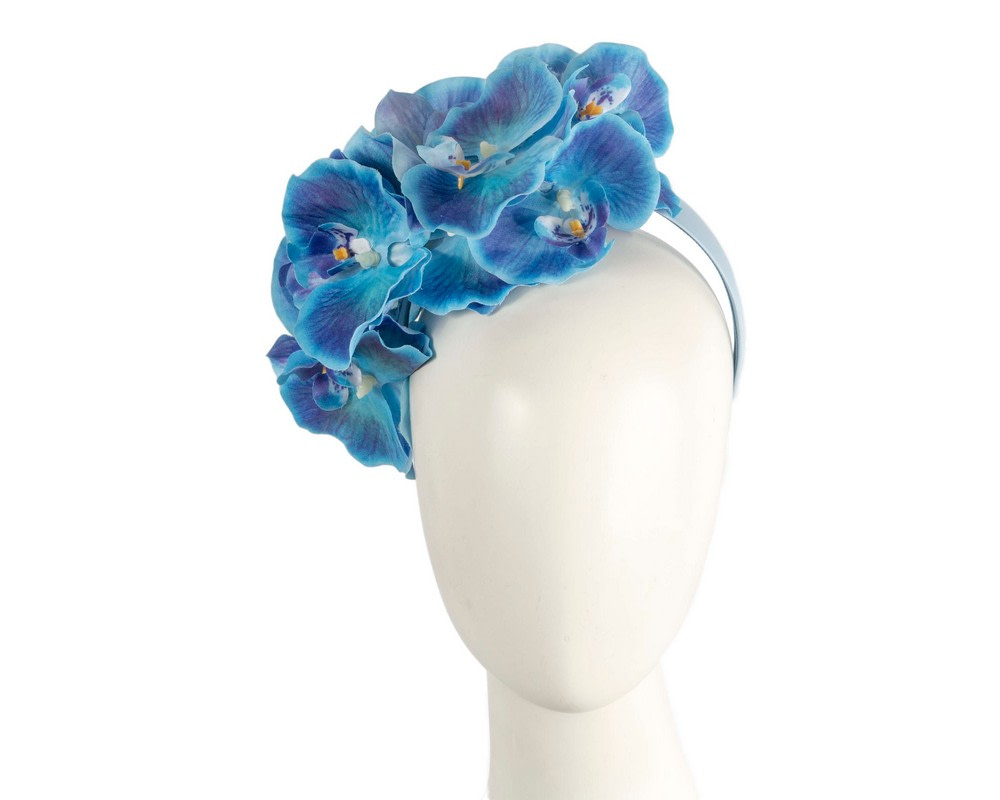 Bespoke royal blue orchid flower headband by Fillies Collection - Hats From OZ