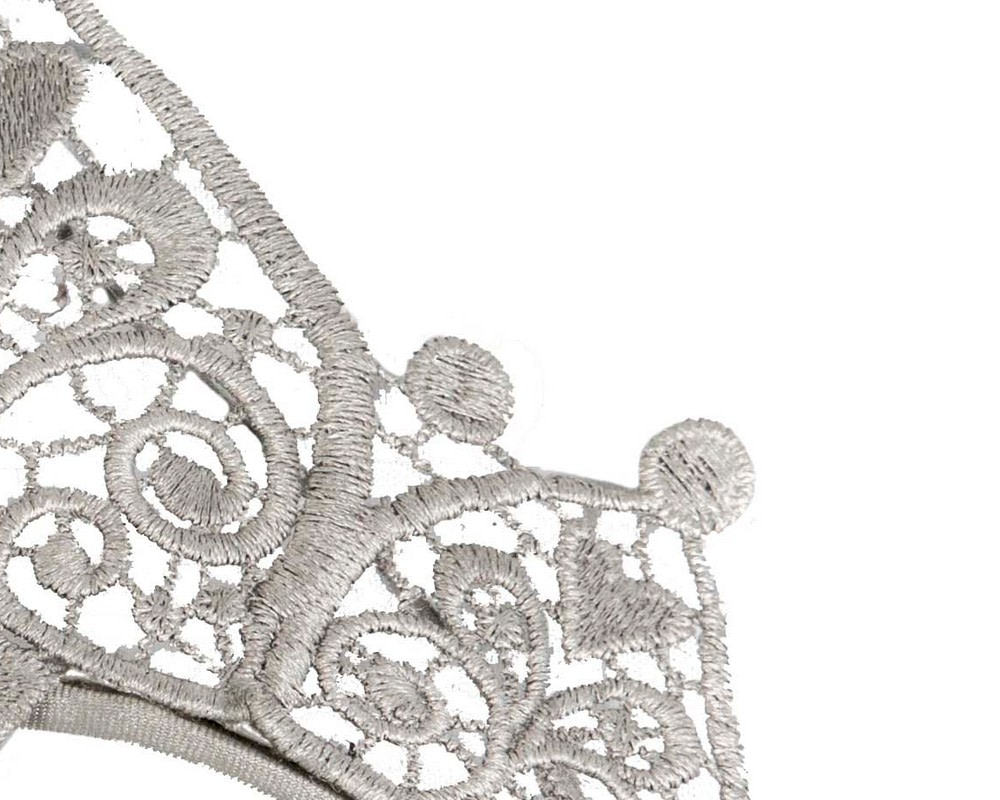 Modern silver crown racing fascinator by Cupids Millinery - Hats From OZ Modern silver crown racing fascinator by Cupids Millinery - Image 3