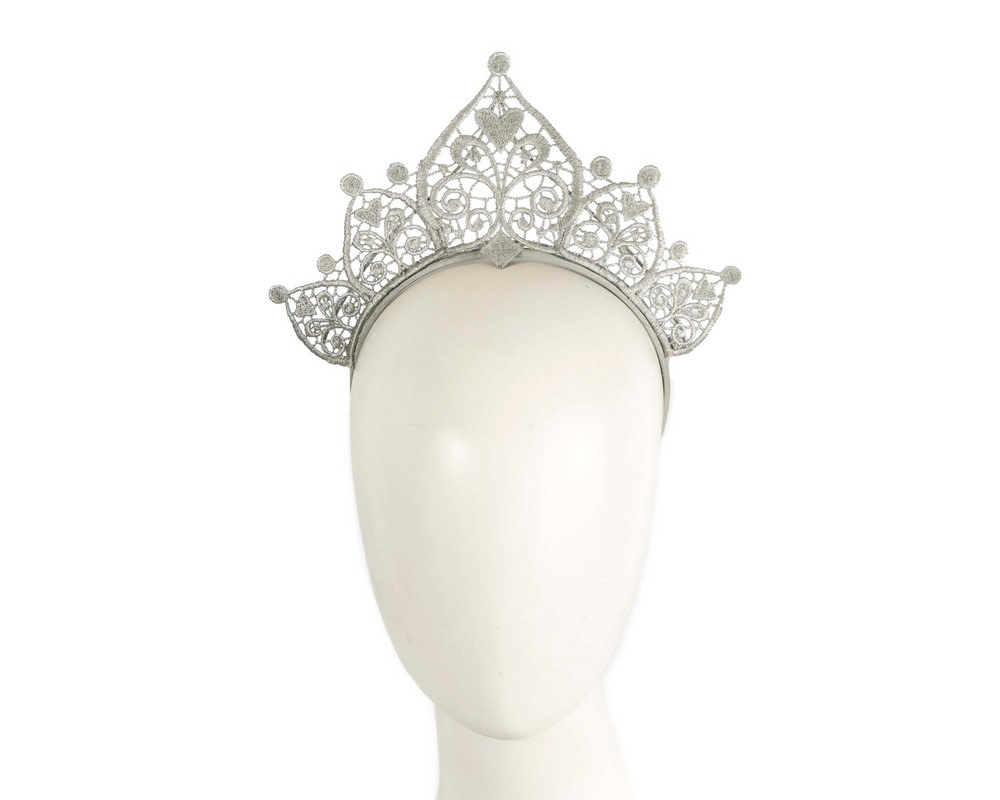 Modern silver crown racing fascinator by Cupids Millinery - Hats From OZ