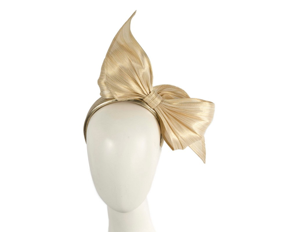 Gold bow fascinator by Cupids Millinery - Hats From OZ