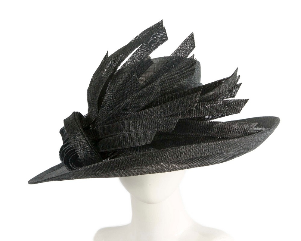 Edgy black fashion sinamay hat by Max Alexander - Hats From OZ