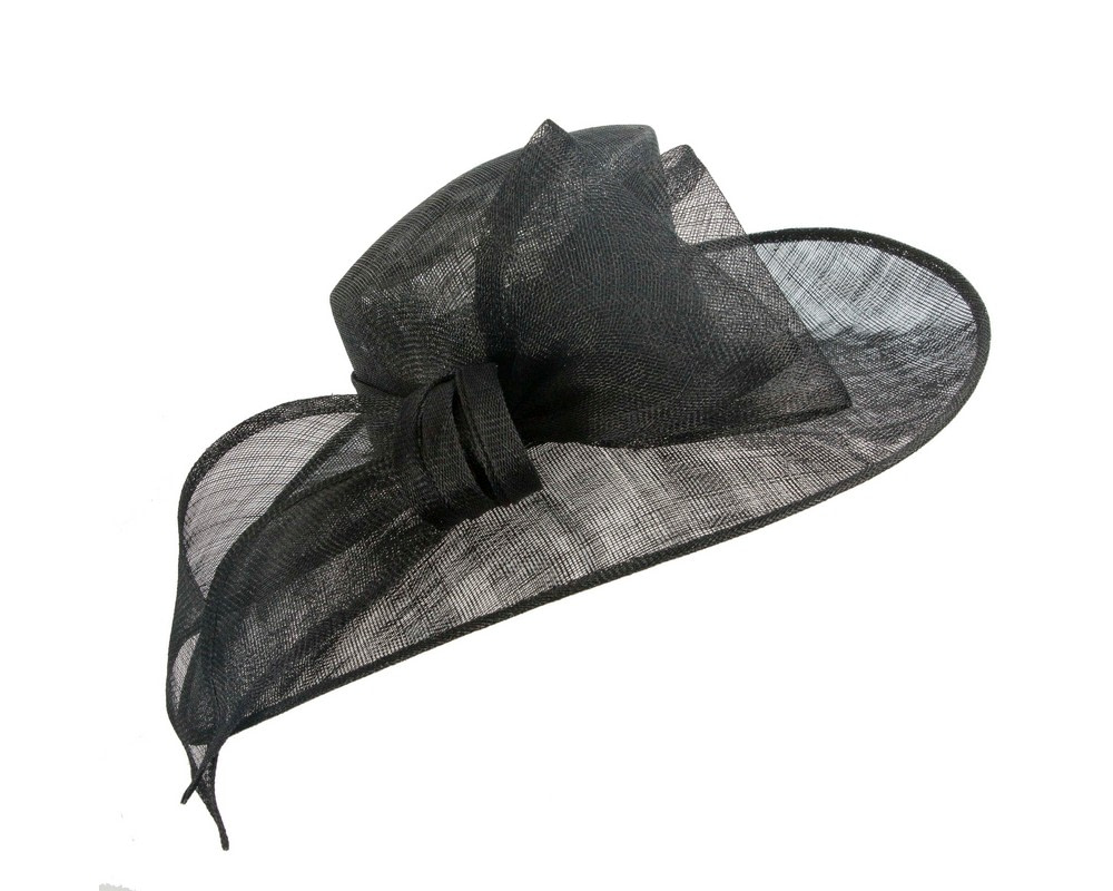 Black sinamay hat with large bow by Max Alexander - Hats From OZ Black sinamay hat with large bow by Max Alexander - Image 2