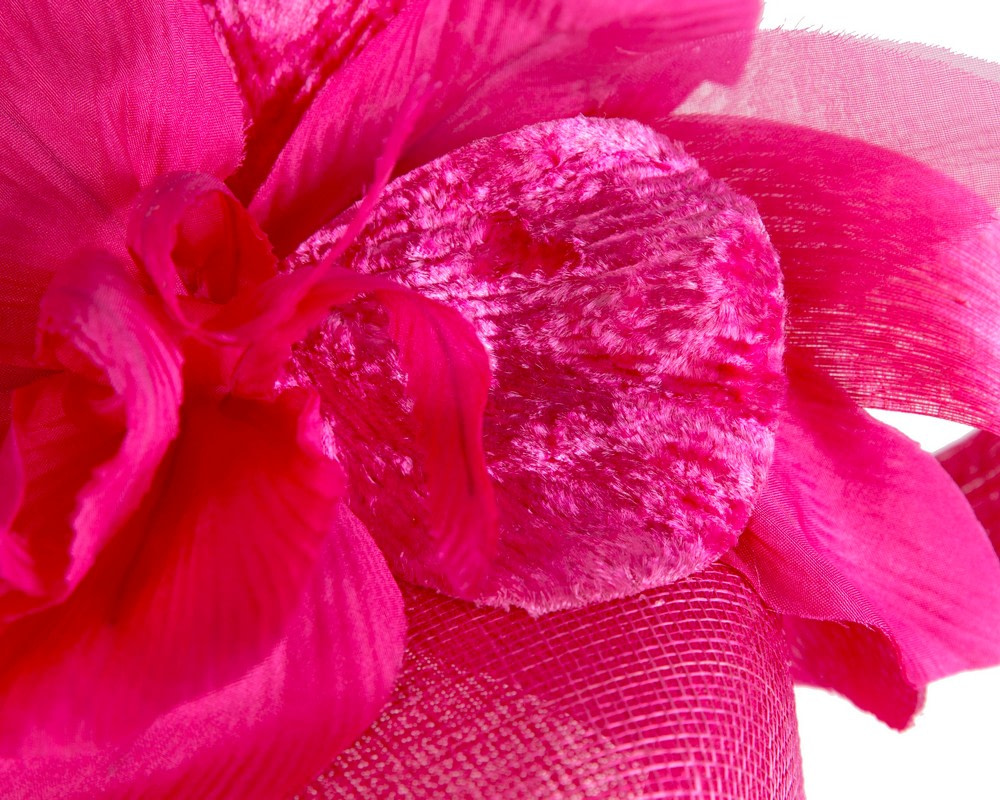 Tall fuchsia racing pillbox fascinator by Fillies Collection - Hats From OZ Tall fuchsia racing pillbox fascinator by Fillies Collection - Image 5