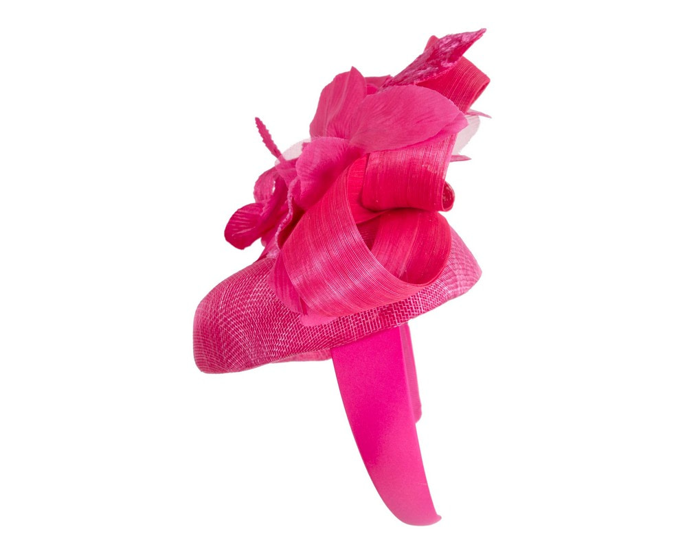 Tall fuchsia racing pillbox fascinator by Fillies Collection - Hats From OZ Tall fuchsia racing pillbox fascinator by Fillies Collection - Image 3
