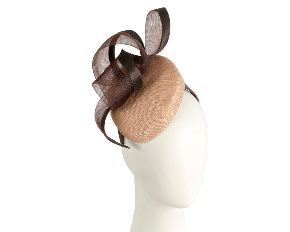 Nude & Coffee pillbox fascinator by Fillies Collection - Hats From OZ
