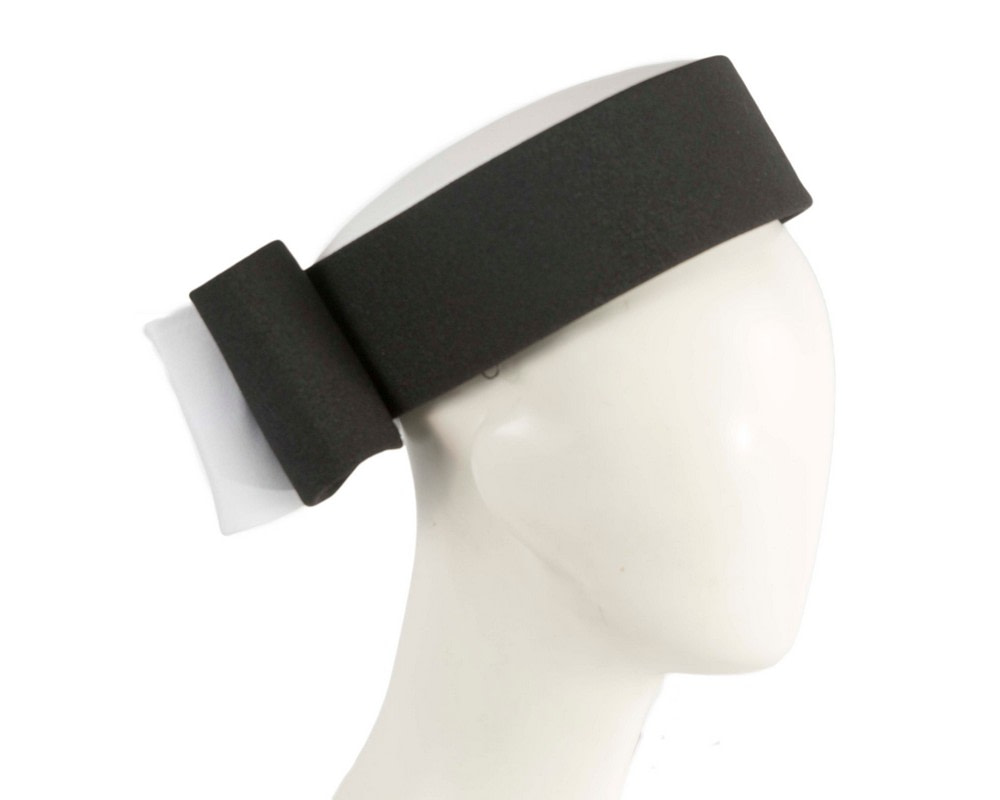 Exclusive large white & black pillbox hat by Cupids Millinery - Hats From OZ