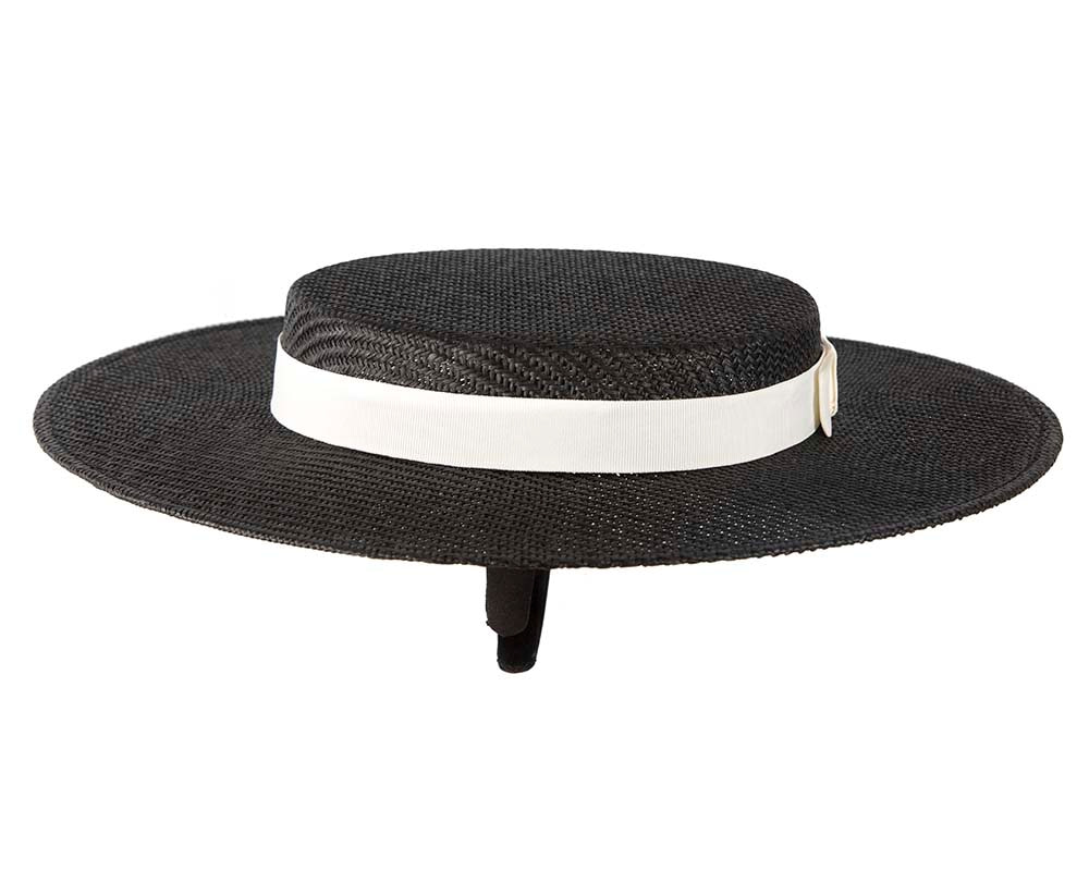 Black & white boater hat by Max Alexander - Hats From OZ Black & white boater hat by Max Alexander - Image 3