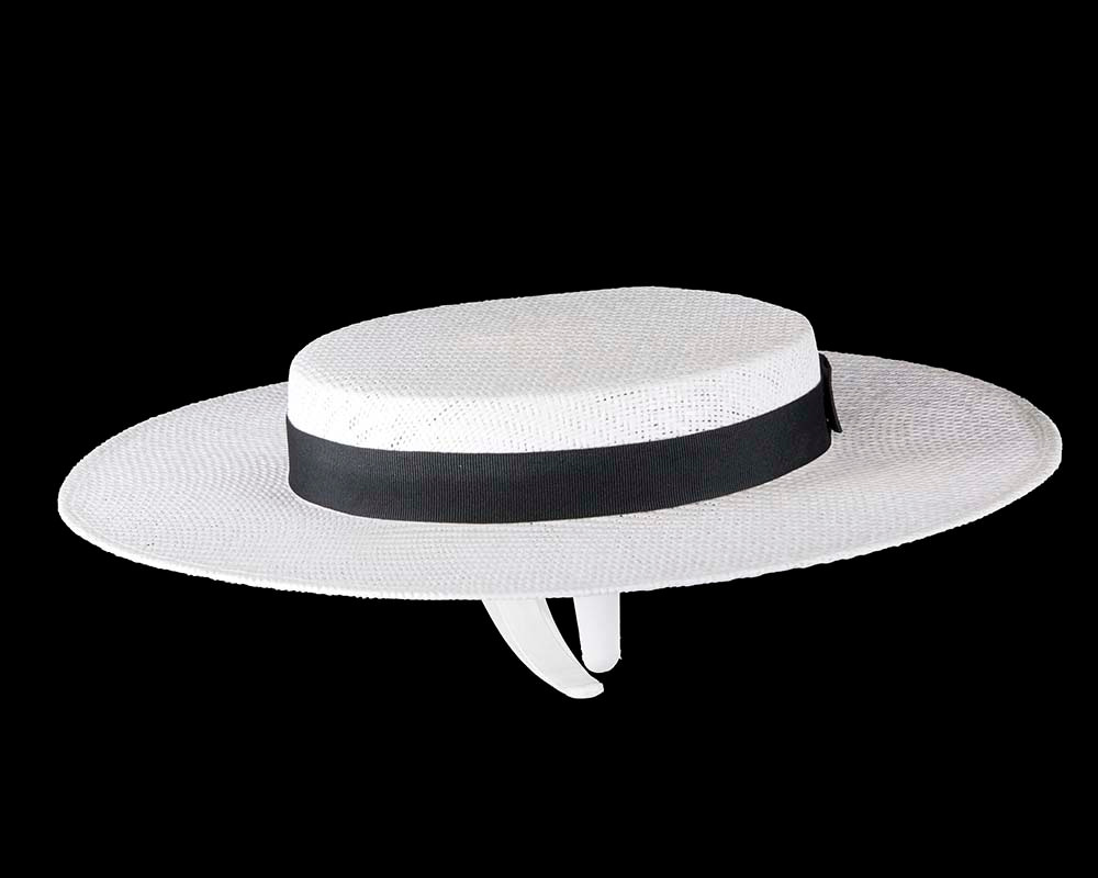 White & Black boater hat by Max Alexander - Hats From OZ White & Black boater hat by Max Alexander - Image 3