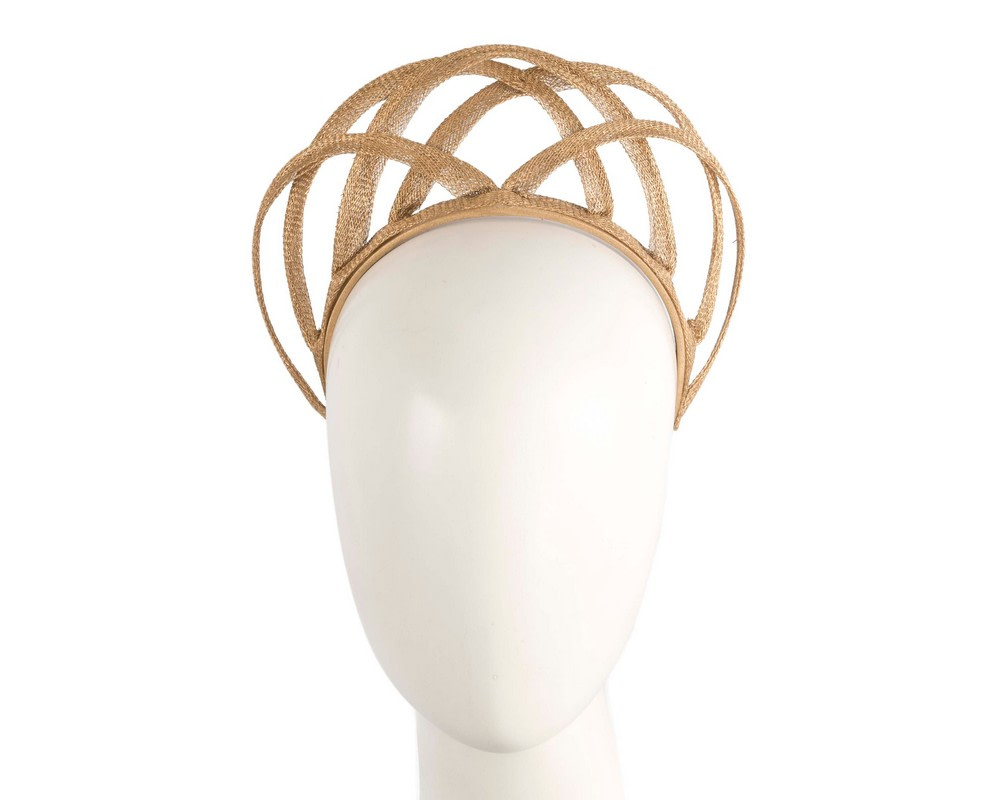 Gold crown halo fascinator by Max Alexander - Hats From OZ | MA980GLD Gold crown halo fascinator by Max Alexander - Hats From OZ