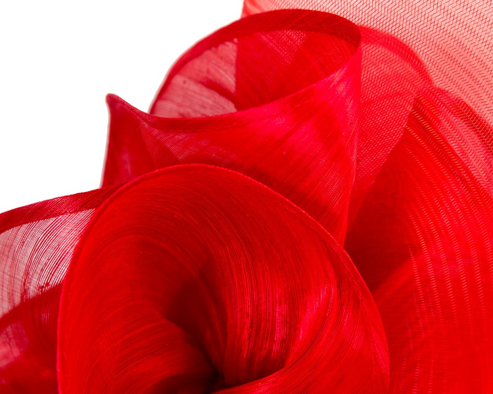 Large red racing fascinator by Fillies Collection - Hats From OZ Large red racing fascinator by Fillies Collection - Image 3