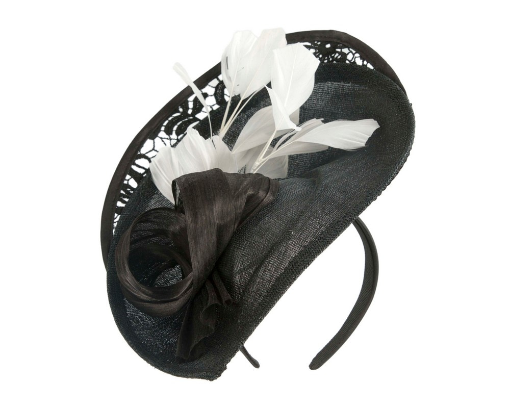 Bespoke black & white racing fascinator by Fillies Collection - Hats From OZ Bespoke black & white racing fascinator by Fillies Collection - Image 2