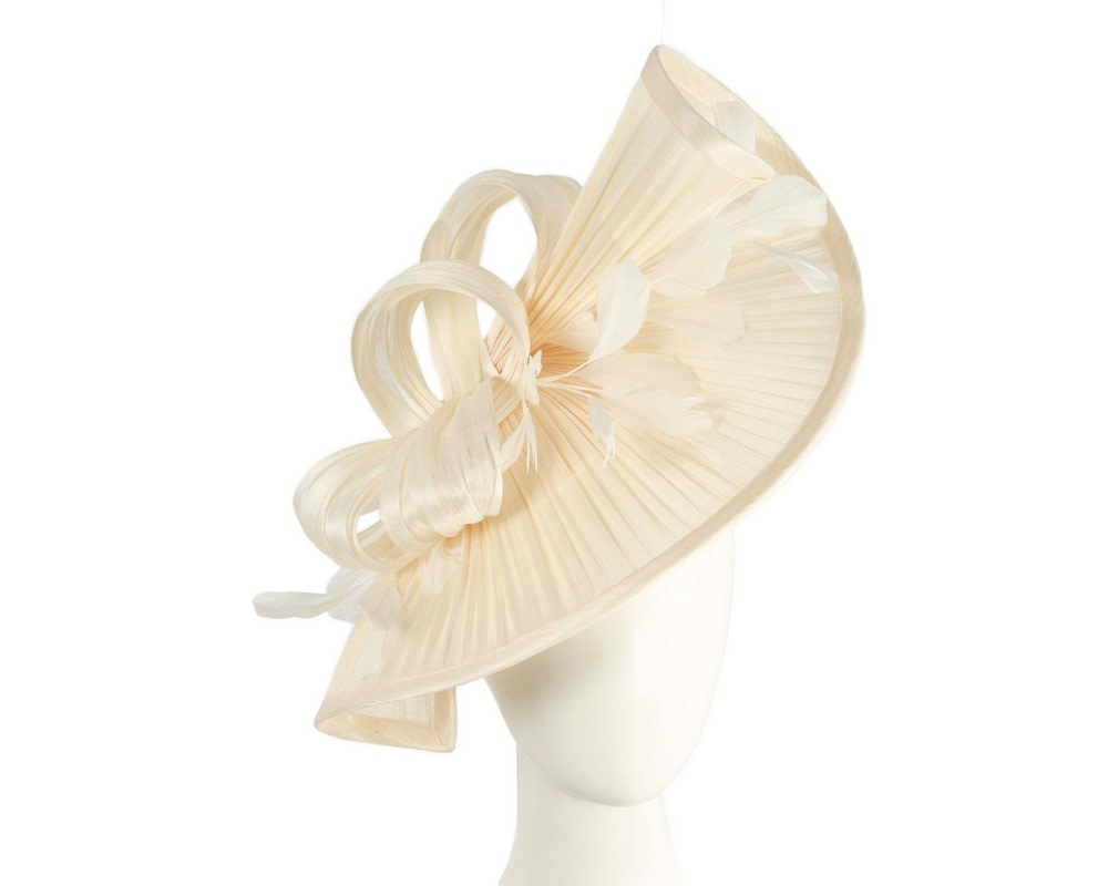 Large cream jinsin racing fascinator by Fillies Collection - Hats From OZ