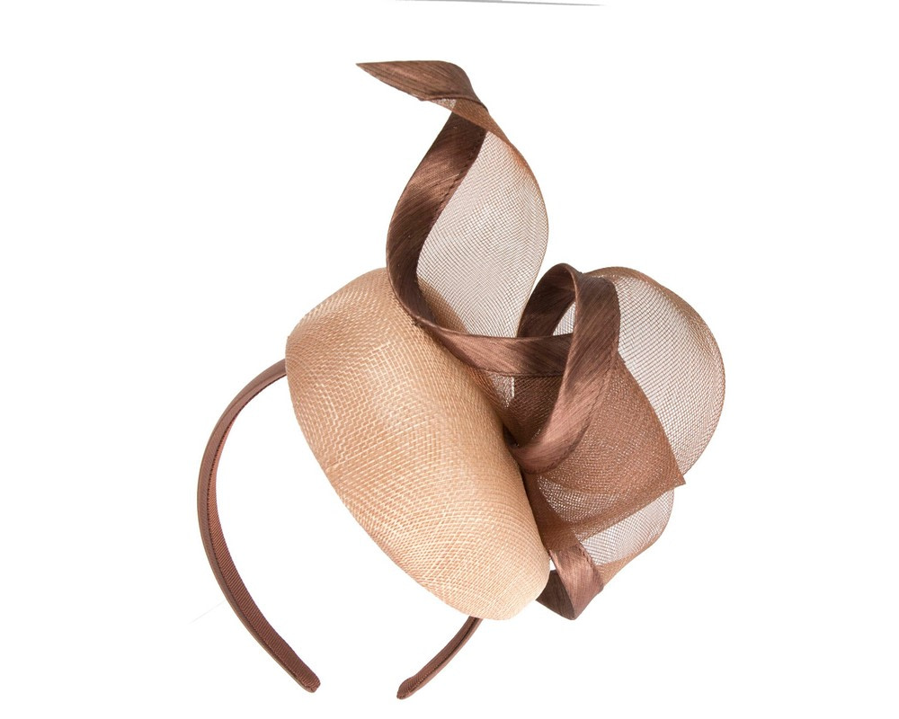 Nude & Coffee pillbox fascinator by Fillies Collection - Hats From OZ Nude & Coffee pillbox fascinator by Fillies Collection - Image 6