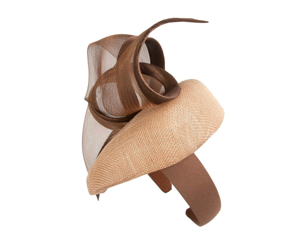 Nude & Coffee pillbox fascinator by Fillies Collection - Hats From OZ Nude & Coffee pillbox fascinator by Fillies Collection - Image 4