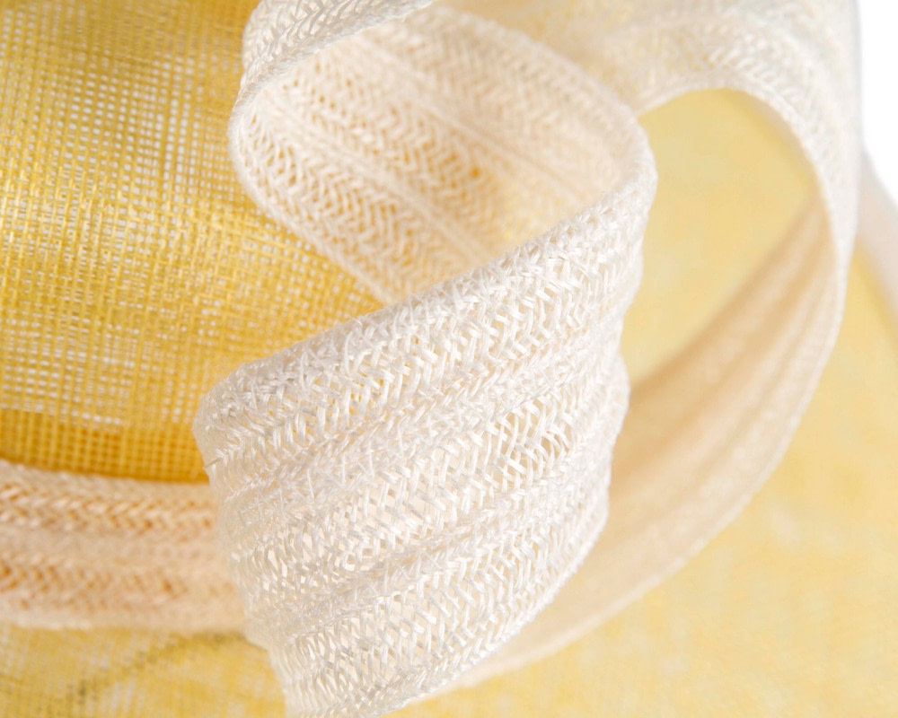 Exclusive yellow & cream straw boater hat by Believera - Hats From OZ Exclusive yellow & cream straw boater hat by Believera - Image 4