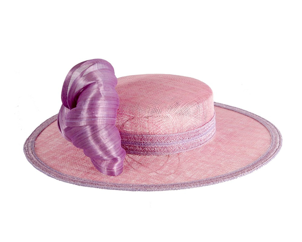 Exclusive pink & lilac boater hat by Believera - Hats From OZ Exclusive pink & lilac boater hat by Believera - Image 3