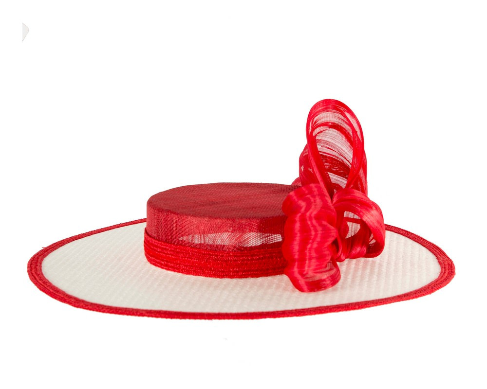 Exclusive white & red boater hat by Believera - Hats From OZ Exclusive white & red boater hat by Believera - Image 3