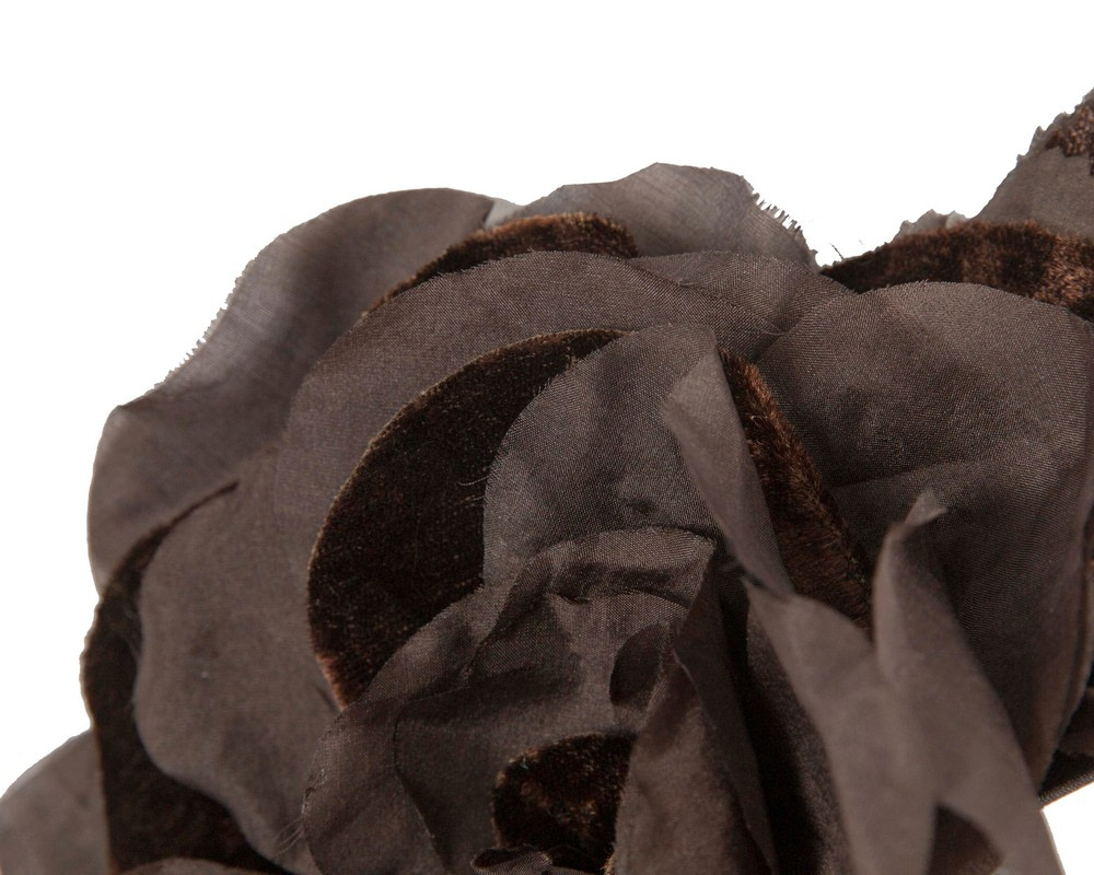 Large chocolate flower fascinator headband by Cupids Millinery - Hats From OZ Large chocolate flower fascinator headband by Cupids Millinery - Image 3