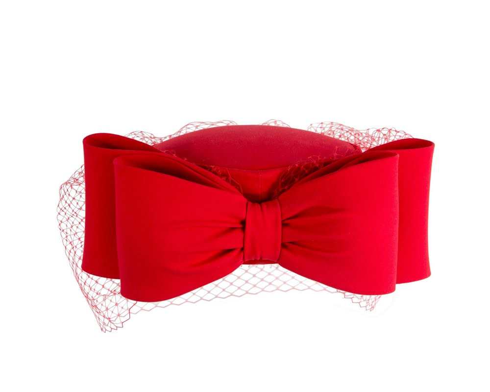 Exclusive large red pillbox hat with veil by Cupids Millinery - Hats From OZ Exclusive large red pillbox hat with veil by Cupids Millinery - Image 4