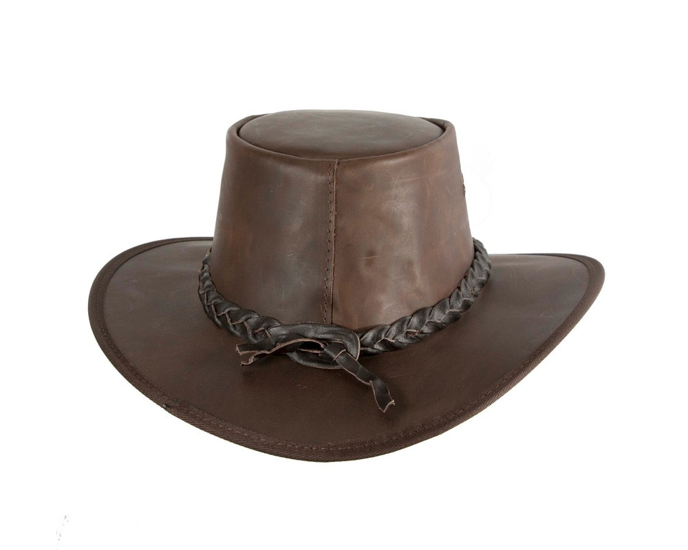 Brown Australian Buffalo Leather Bush Outback Jacaru Hat - Hats From OZ Brown Australian Buffalo Leather Bush Outback Jacaru Hat - Image 6