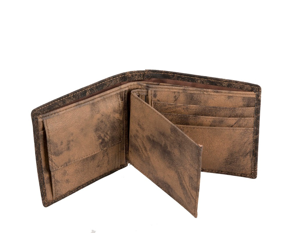 Stonewash Kangaroo Leather Mens Wallet Two Fold - Hats From OZ Stonewash Kangaroo Leather Mens Wallet Two Fold
