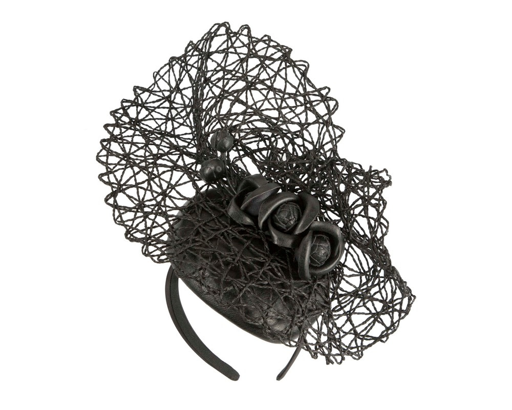 Exclusive black pillbox fascinator by Cupids Millinery - Hats From OZ Exclusive black pillbox fascinator by Cupids Millinery - Image 2