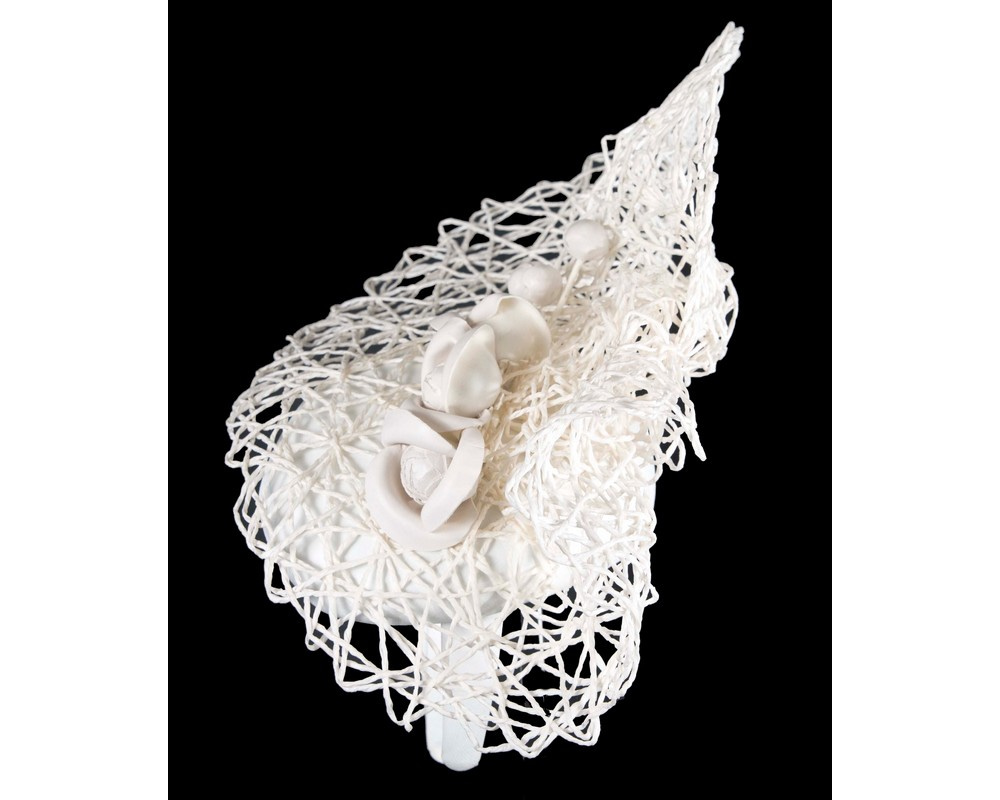 Exclusive white pillbox fascinator by Cupids Millinery - Hats From OZ Exclusive white pillbox fascinator by Cupids Millinery - Image 4