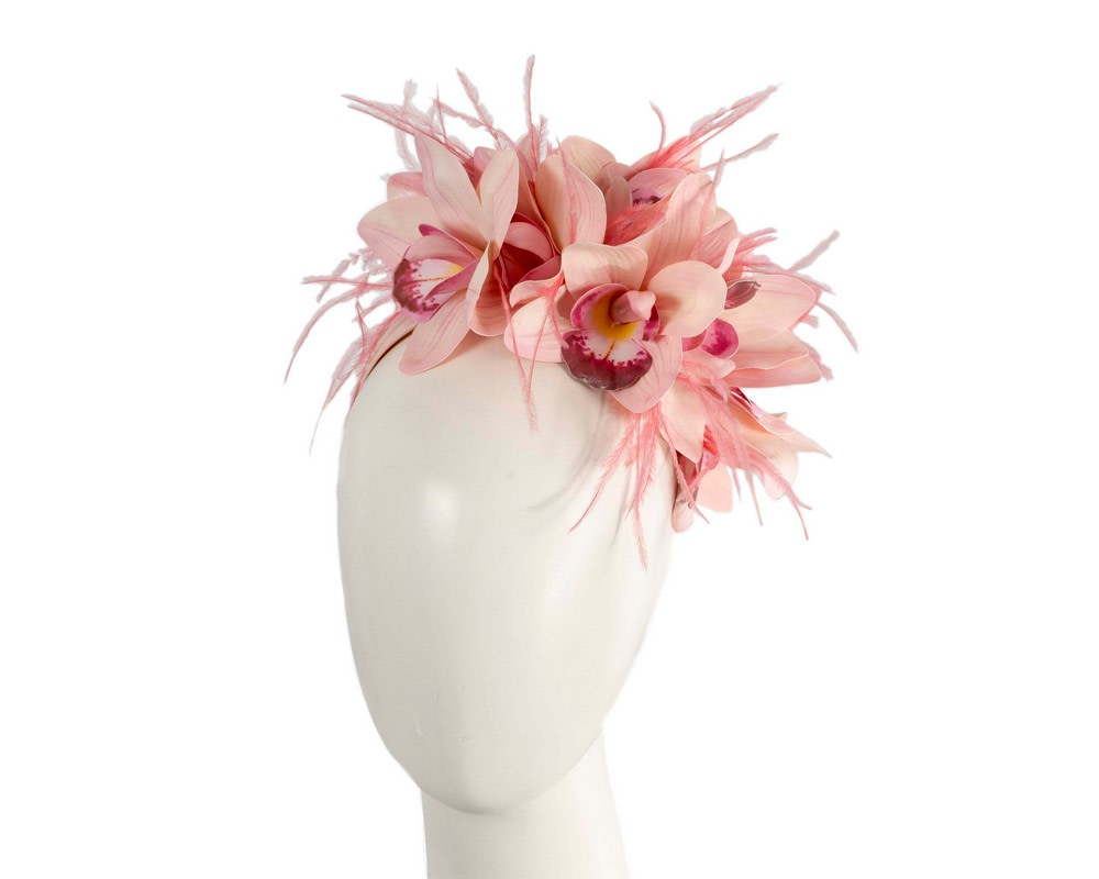 Bespoke pink orchid flower headband by Cupids Millinery - Hats From OZ