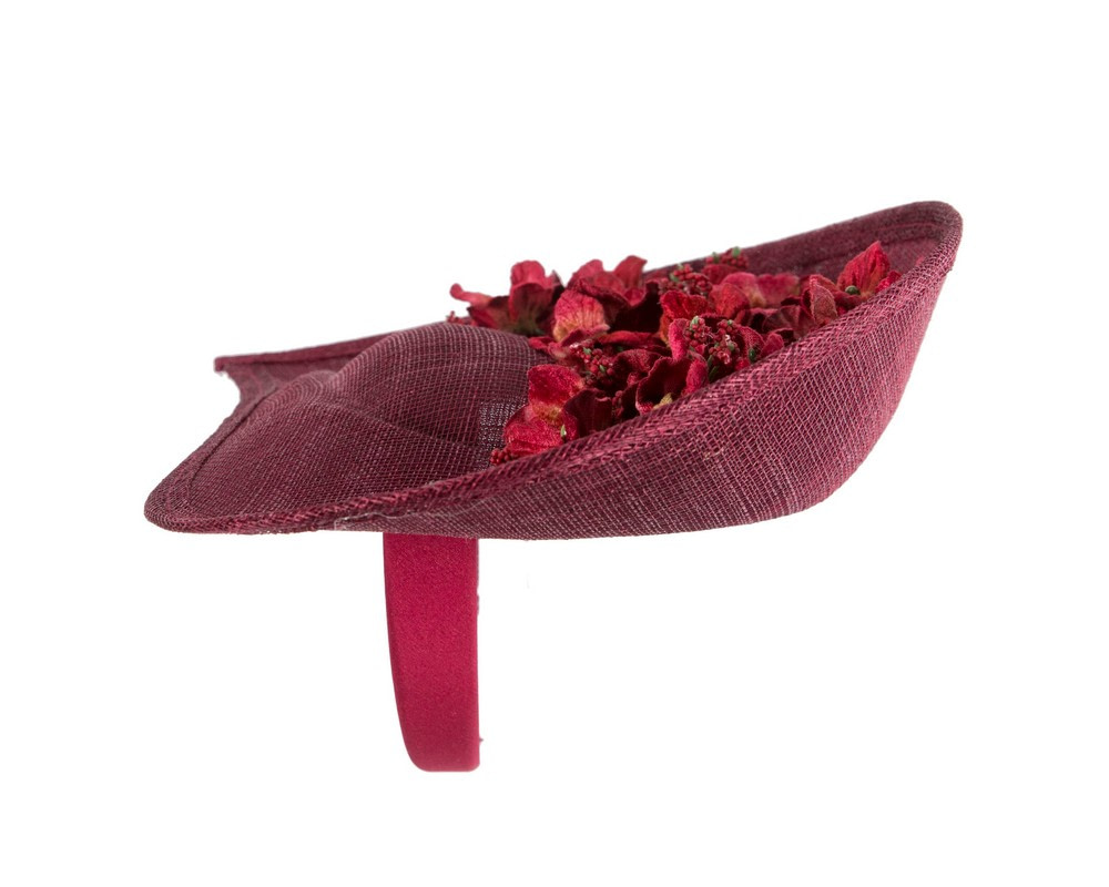 Large wine-colored fascinator by Max Alexander - Hats From OZ Large wine-colored fascinator by Max Alexander - Image 4