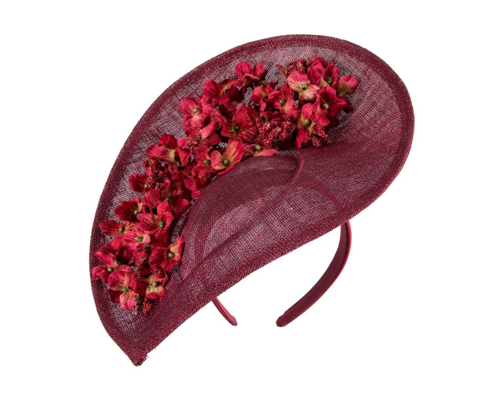 Large wine-colored fascinator by Max Alexander - Hats From OZ Large wine-colored fascinator by Max Alexander - Image 2