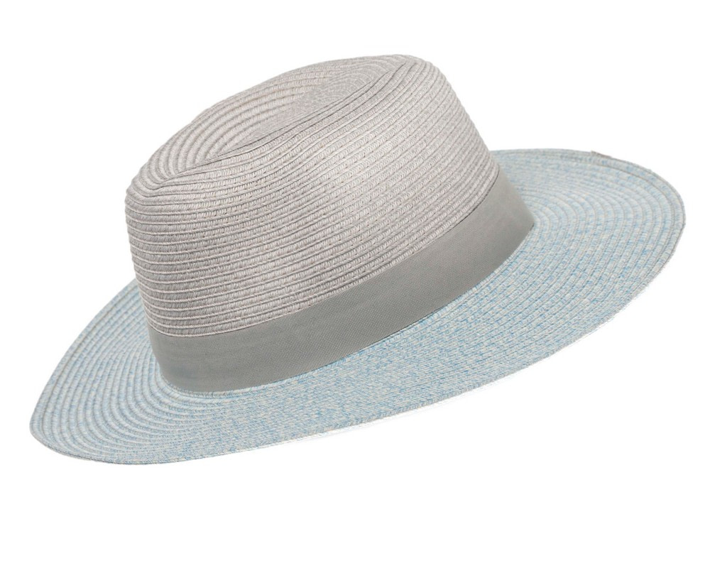 Unisex Two-tone Grey Fedora Wide Brim Summer Hat - Hats From OZ Unisex Two-tone Grey Fedora Wide Brim Summer Hat - Image 2