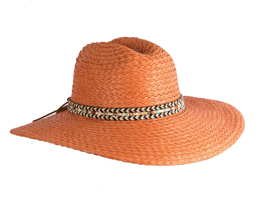 Orange Unisex Fedora Wide Brim Summer Hat - Hats From OZ Orange Unisex Fedora Wide Brim Summer Hat - Image 2