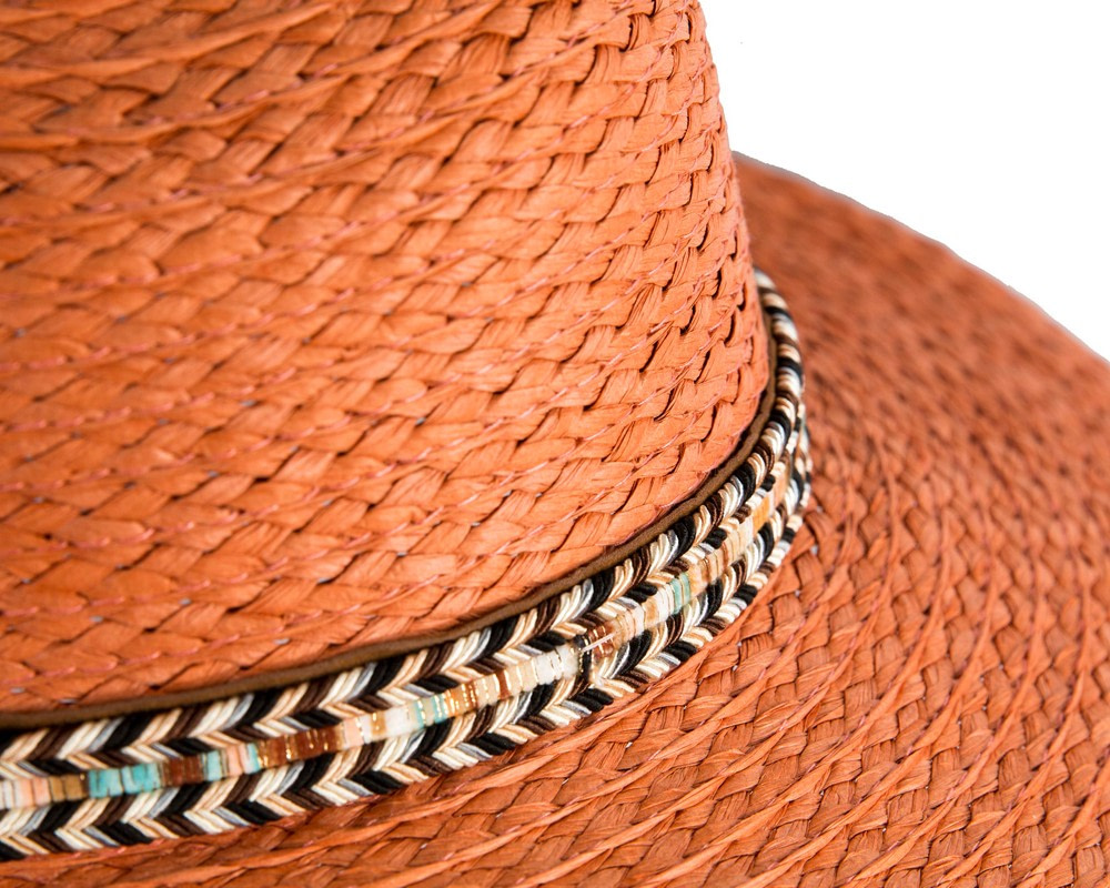 Orange Unisex Fedora Wide Brim Summer Hat - Hats From OZ Orange Unisex Fedora Wide Brim Summer Hat - Image 3