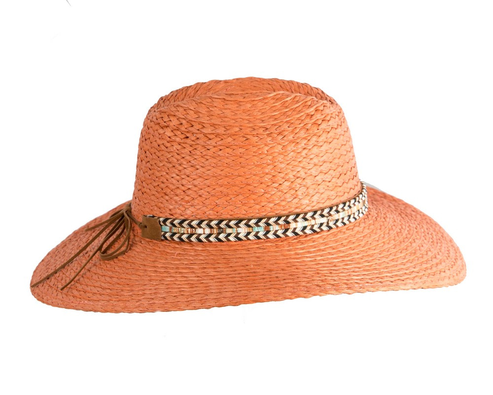 Orange Unisex Fedora Wide Brim Summer Hat - Hats From OZ Orange Unisex Fedora Wide Brim Summer Hat - Image 4