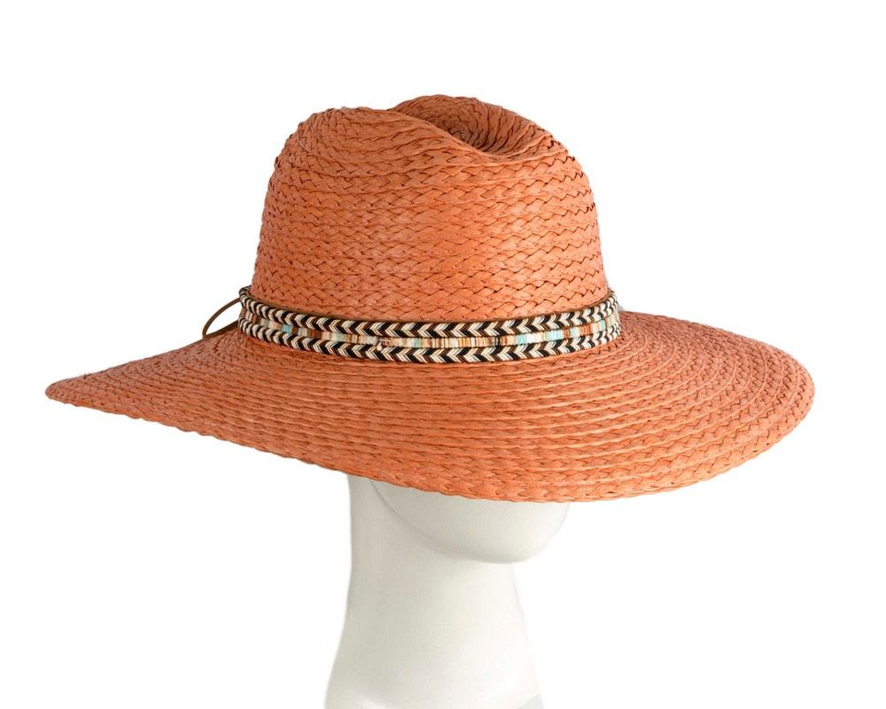 Orange Unisex Fedora Wide Brim Summer Hat - Hats From OZ Orange Unisex Fedora Wide Brim Summer Hat