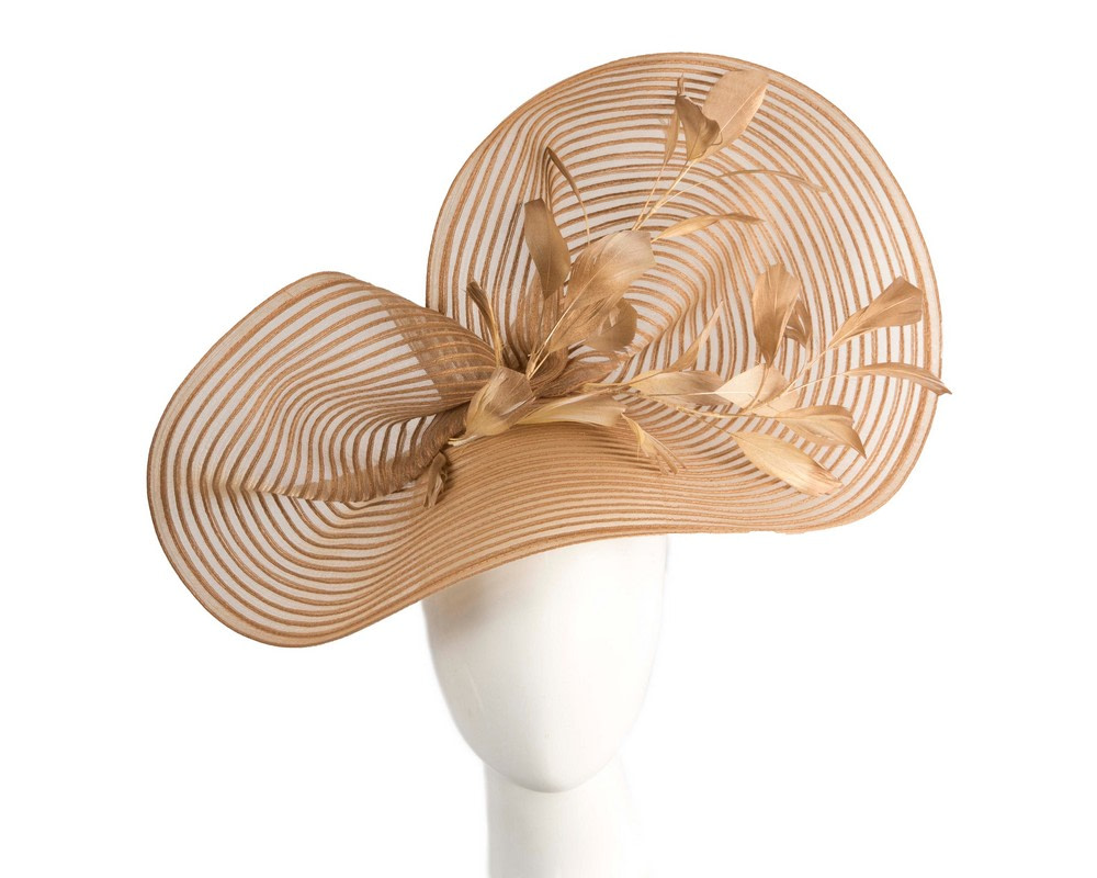 Large gold fascinator by Cupids Millinery - Hats From OZ