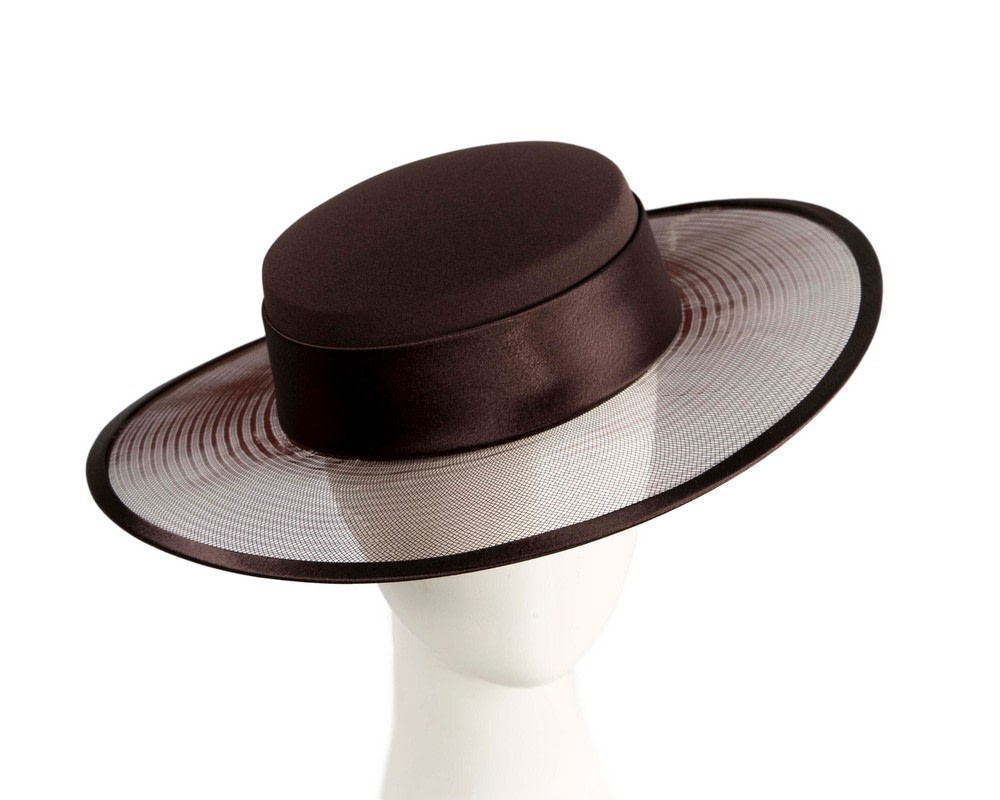 Chocolate designers boater hat - Hats From OZ