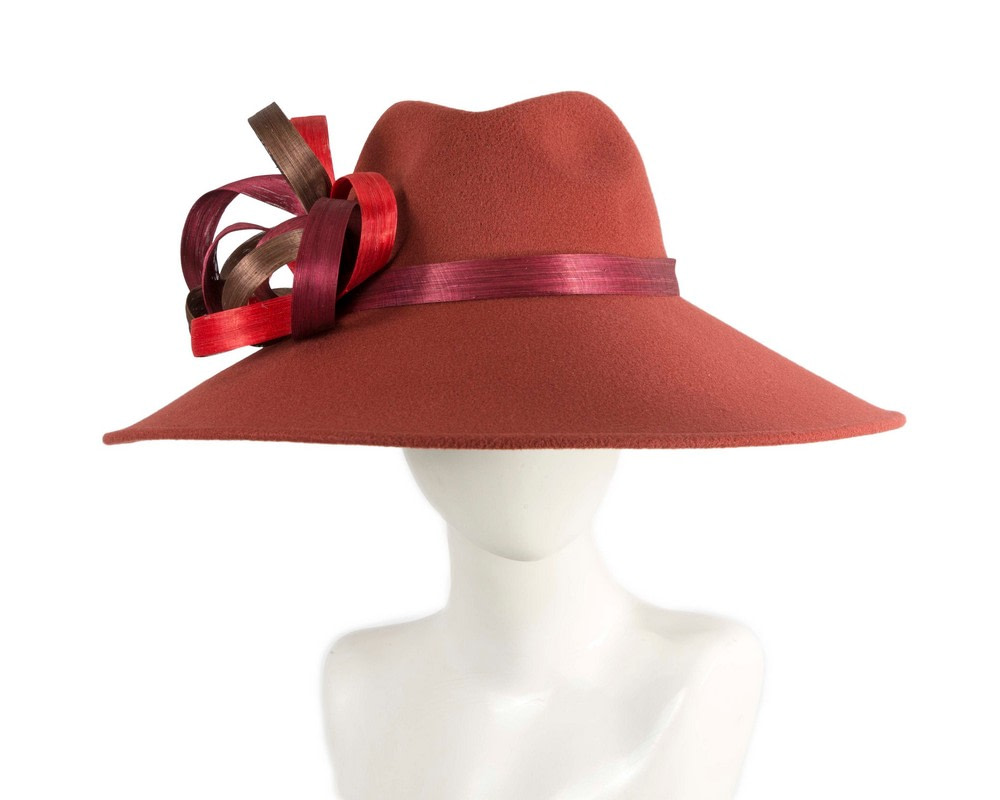 Wide brim rust orange hat by Fillies Collection - Hats From OZ